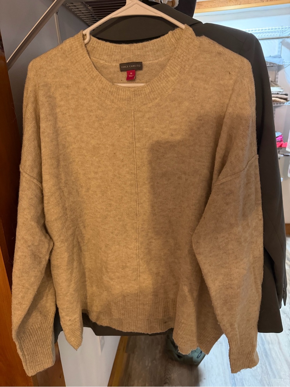 Vince Camuto Tan Crewneck Sweater